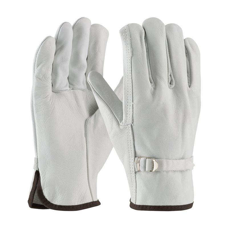 PIP Regular Grade Top Grain Cowhide Leather Drivers Glove with Pull Strap Closure - Straight Thumb  (#68-153)