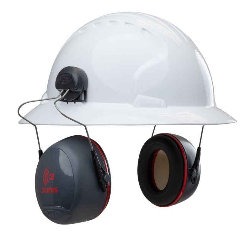 JSP® Sonis® 3 Full Brim Mounted Passive Ear Muff - NRR 28 (#262-AEB040-FB)