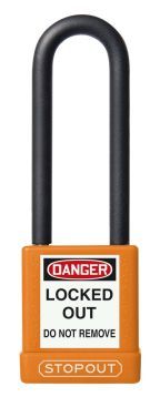 STOPOUT® Plastic Body Aluminum Padlocks with Dielectric Poly-Wrap Steel Shackle STOPOUT® Plastic Body Aluminum Padlocks with Dielectric Poly-Wrap Steel Shackle