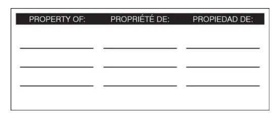 STOPOUT® Plastic Padlock Label: Property Of (#KDL802) STOPOUT® Plastic Padlock Label: Property Of (#KDL802)