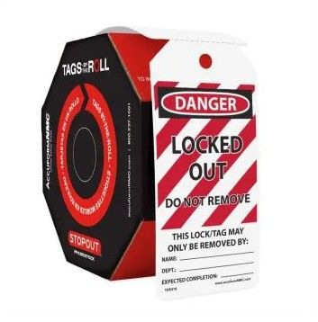 OSHA Danger Safety Tags: Tags By-The-Roll- Locked Out (#TAR418) OSHA Danger Safety Tags: Tags By-The-Roll- Locked Out (#TAR418)