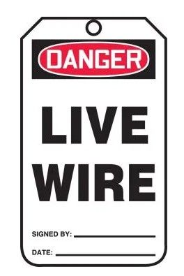 OSHA Caution Safety Tag: Live Wire, 5/pk (#MDT135) OSHA Caution Safety Tag: Live Wire, 5/pk (#MDT135)