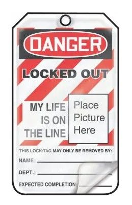 OSHA Danger Self-Laminating Safety Tag: Locked Out, 5/pack (#MLT609LCM) OSHA Danger Self-Laminating Safety Tag: Locked Out, 5/pack (#MLT609LCM)