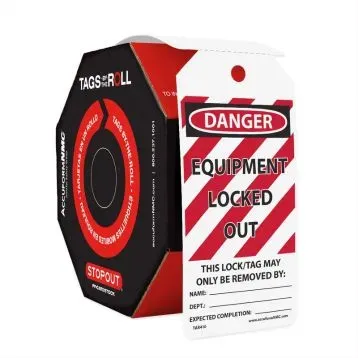 OSHA Danger Tags By-The-Roll: Equipment Locked Out (#TAR478) OSHA Danger Tags By-The-Roll: Equipment Locked Out (#TAR478)