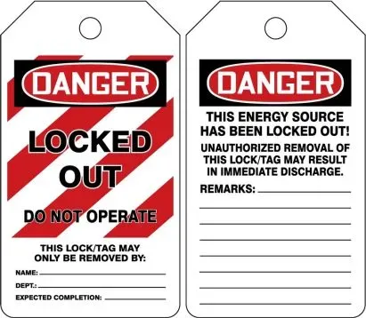 Mini OSHA Danger Safety Tag: Locked Out (#TAM103CTP)