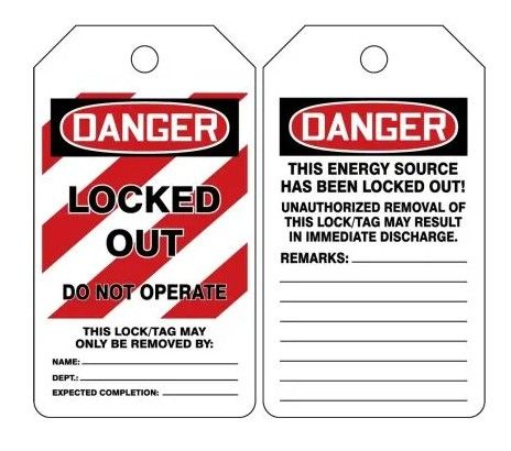 Mini OSHA Danger Safety Tag: Locked Out (#TAM103CTP)