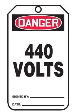 OSHA Danger Safety Tag: 440 Volts, 25/pack (#MDT174CTP) OSHA Danger Safety Tag: 440 Volts, 25/pack (#MDT174CTP)