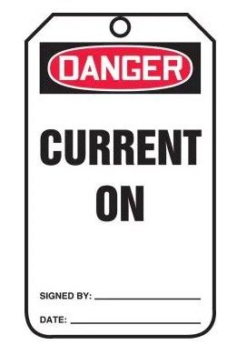 OSHA Danger Safety Tag: Current On, 25/pack (#MDT183CTP) OSHA Danger Safety Tag: Current On, 25/pack (#MDT183CTP)
