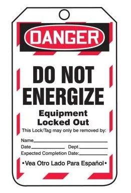 FULL-SIDE BILINGUAL SPANISH SAFETY TAGS, 5/pack (#TSP183CTM) FULL-SIDE BILINGUAL SPANISH SAFETY TAGS, 5/pack (#TSP183CTM)