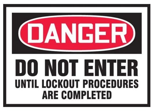 OSHA Danger Lockout/Tagout Label: Do Not Enter Until Lockout Procedures Are Complete, 5/pack (#LLKT102VSP) OSHA Danger Lockout/Tagout Label: Do Not Enter Until Lockout Procedures Are Complete, 5/pack (#LLKT102VSP)