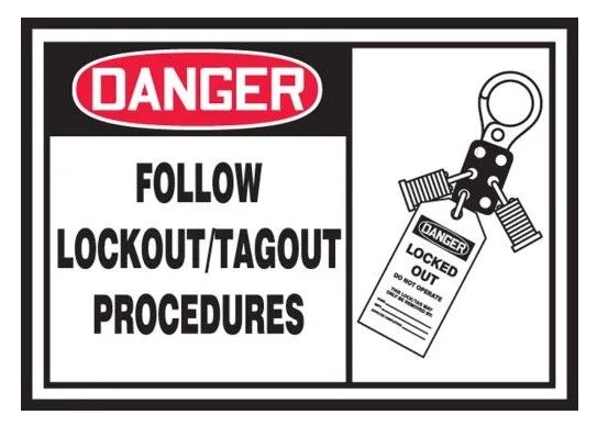 OSHA Danger Lockout/Tagout Label: Follow Lockout/Tagout Procedures, 5/pack (#LLKT003VSP)