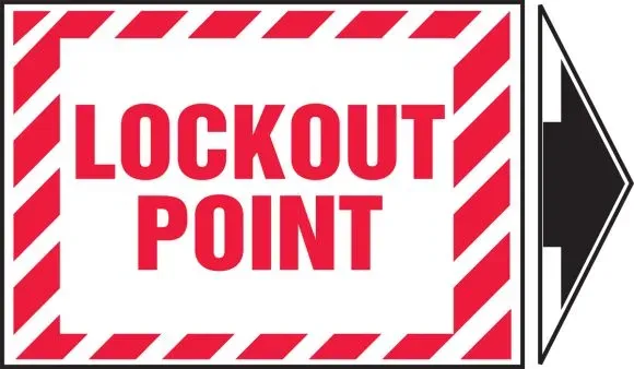 Lockout/Tagout Label: Lockout Point (With Arrow), 5/pack (#LLKT530VSP) Lockout/Tagout Label: Lockout Point (With Arrow), 5/pack (#LLKT530VSP)