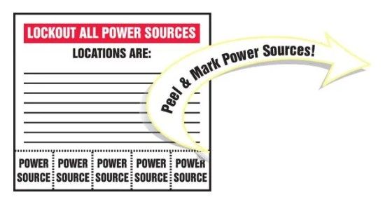 Lockout / Tagout Safety Labels (#LLKT575)