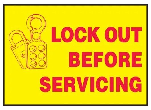 Lockout/Tagout Label: Lockout Before Servicing (#LLKT425) Lockout/Tagout Label: Lockout Before Servicing (#LLKT425)
