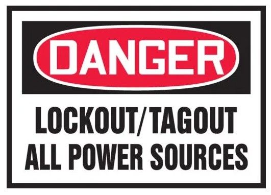 OSHA Danger Lockout/Tagout Label: Lockout/Tagout All Power Sources, 5/pack (#LLKT104VSP) OSHA Danger Lockout/Tagout Label: Lockout/Tagout All Power Sources, 5/pack (#LLKT104VSP)