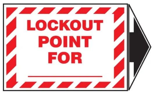 Lockout/Tagout Label: Lockout Point for _ (With Arrow), 5/pack (#LLKT509VSP) Lockout/Tagout Label: Lockout Point for _ (With Arrow), 5/pack (#LLKT509VSP)