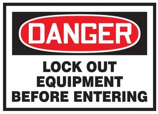 OSHA Danger Lockout Safety Label: Lock Out Equipment Before Entering, 5/pack (#LLKT101VSP)