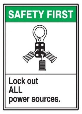 Lockout / Tagout Safety Labels, 5/pack (#LELC901VSP)