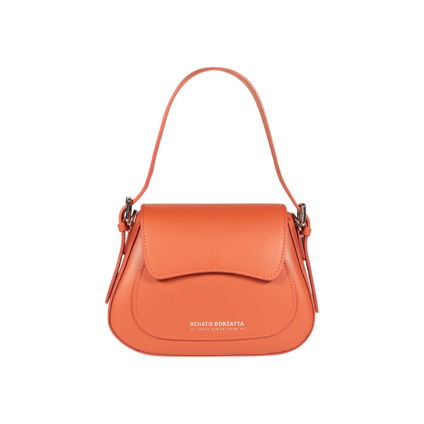 EMMA Italian Leather Flap Shoulder Bag — Paprika | EMMA İtalyan Dəri Qapaqlı Çiyín Çantası — Paprika
