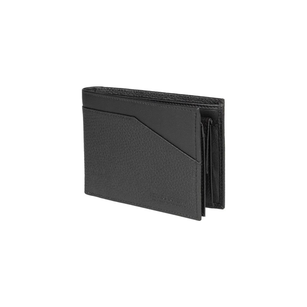 Men's Italian Full-Grain Leather Wallet RFID — Black | Kişi İtalyan Dəri Cüzdanı RFID — Qara