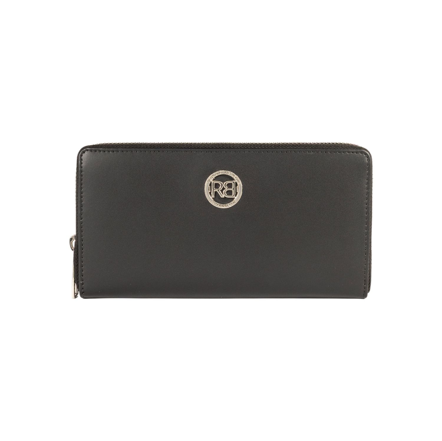 Women's Italian Leather Zip Wallet — Black | Qadın İtalyan Dəri Fermuarlı Cüzdan — Qara