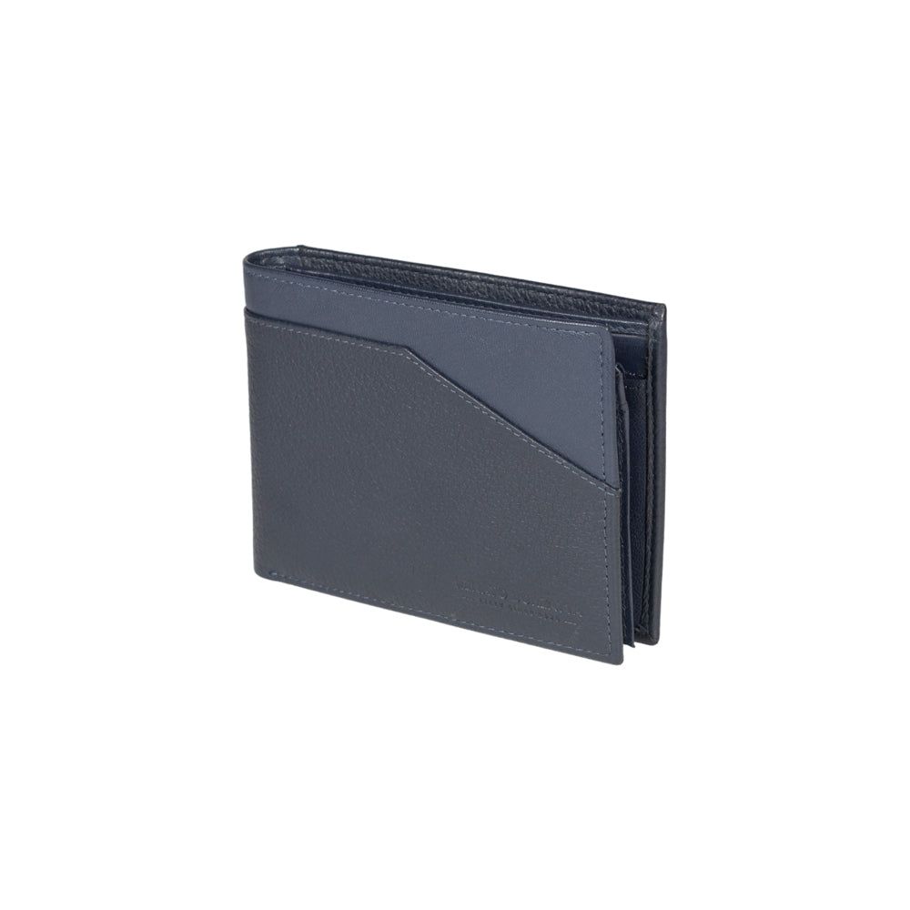 Men's Italian Full-Grain Leather Wallet RFID — Blue | Kişi İtalyan Dəri Cüzdanı RFID — Göy