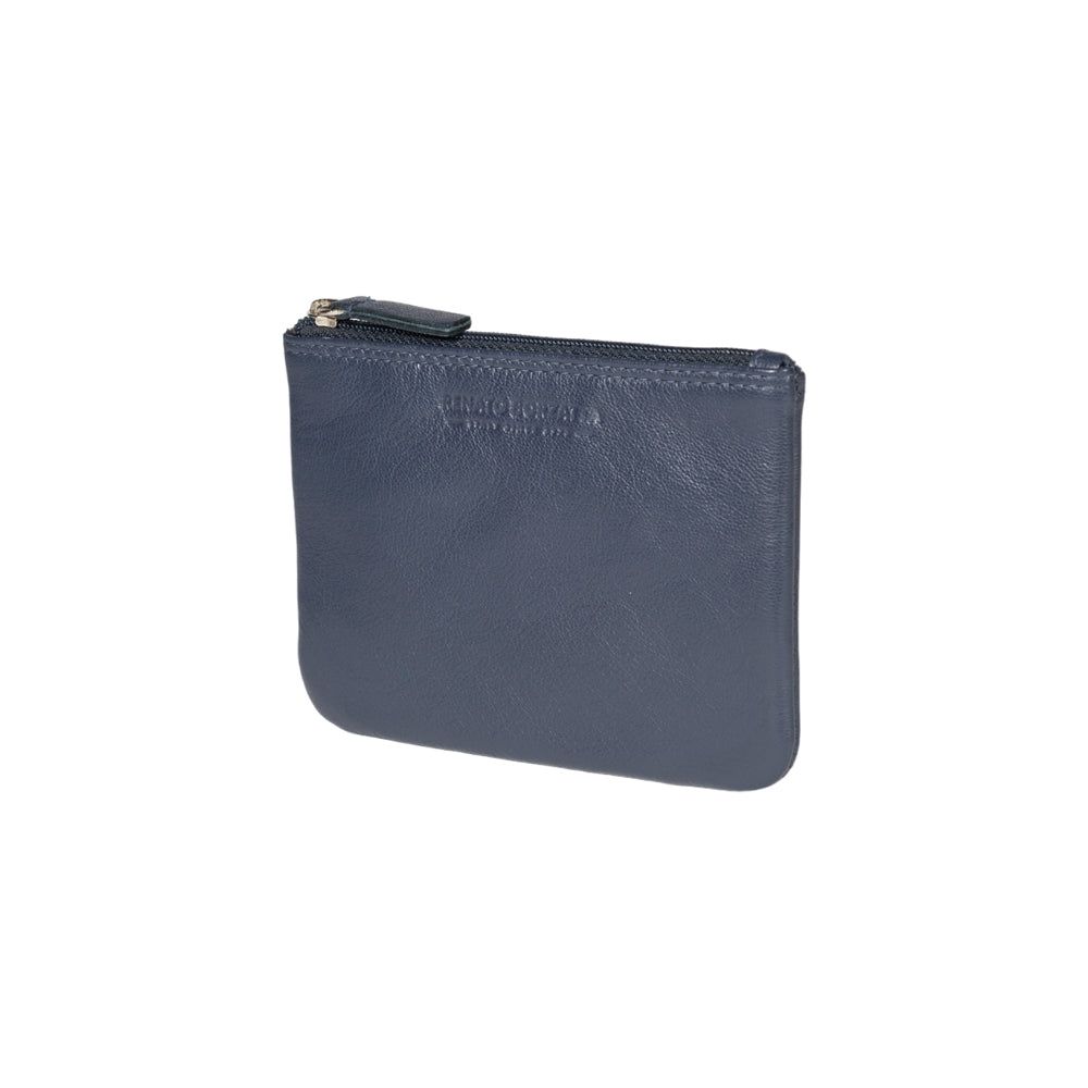 Italian Leather Key Holder &amp; Coin Pouch RFID — Blue | İtalyan Dəri Açar Qabı və Sikkə Kisəsi — Göy