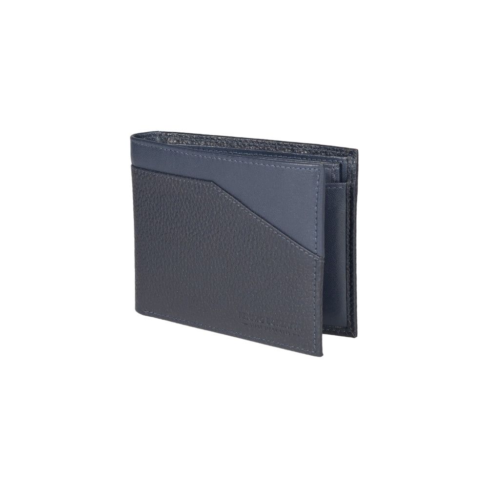 Men's Compact Italian Leather Wallet RFID — Blue | Kişi Kompakt İtalyan Dəri Cüzdan RFID — Mavi