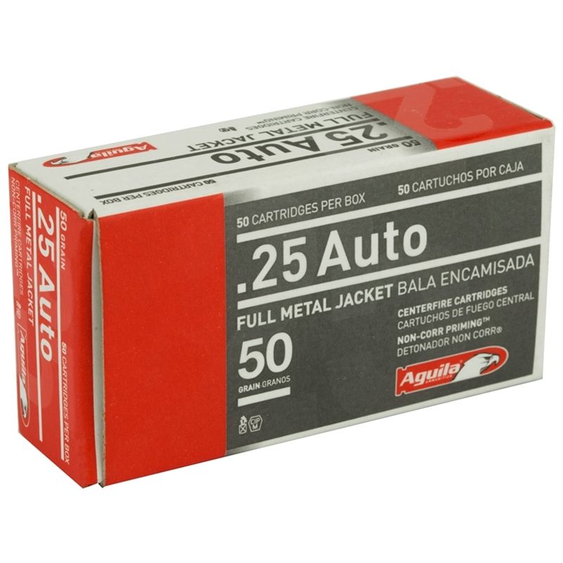 Aguila Ammo 25 ACP Auto Ammo 50 Grain Full Metal Jacket