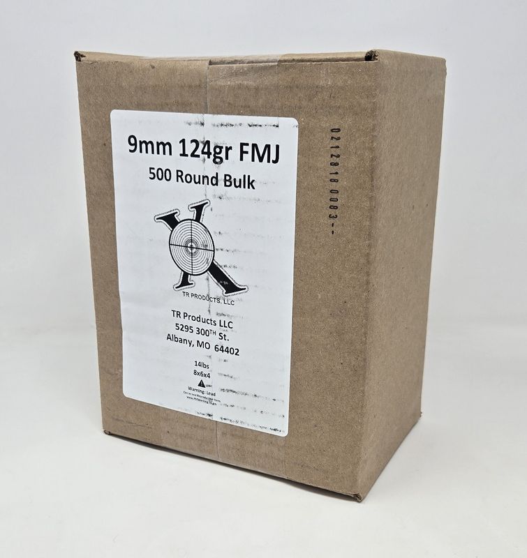 Ten Ring 9mm Ammunition TR39124500 124 Grain Full Metal Jacket 500 Rounds