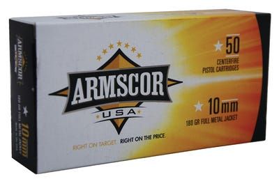 Armscor Precision Inc USA 10mm 180 Grain Full Metal Jacket Brass Cased Pistol Ammunition