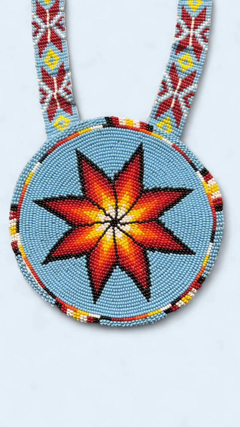 Beaded Morning Star Blue Medallion