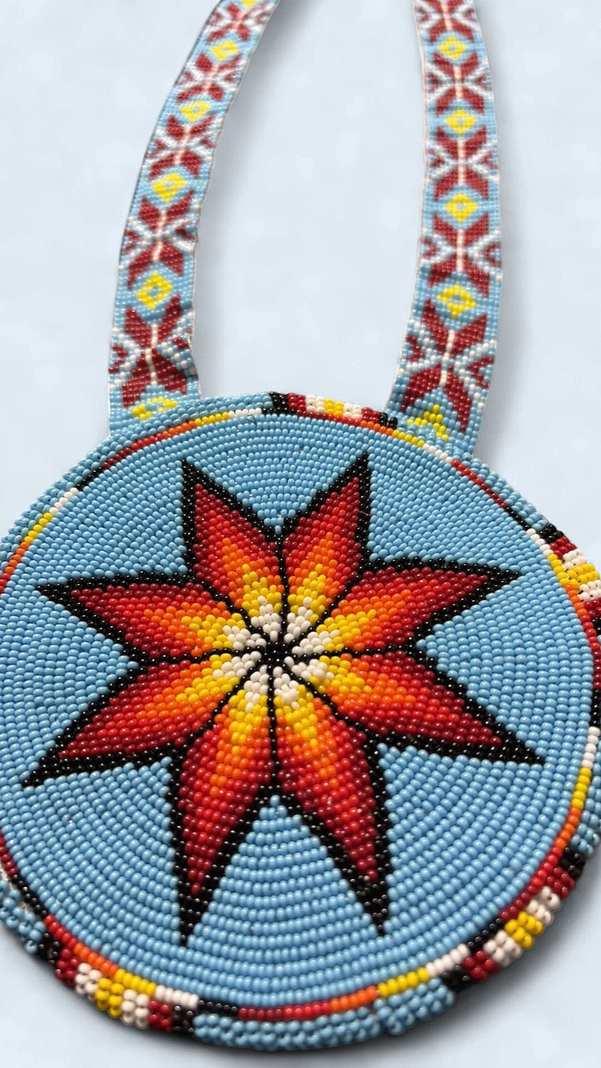 Beaded Morning Star Blue Medallion