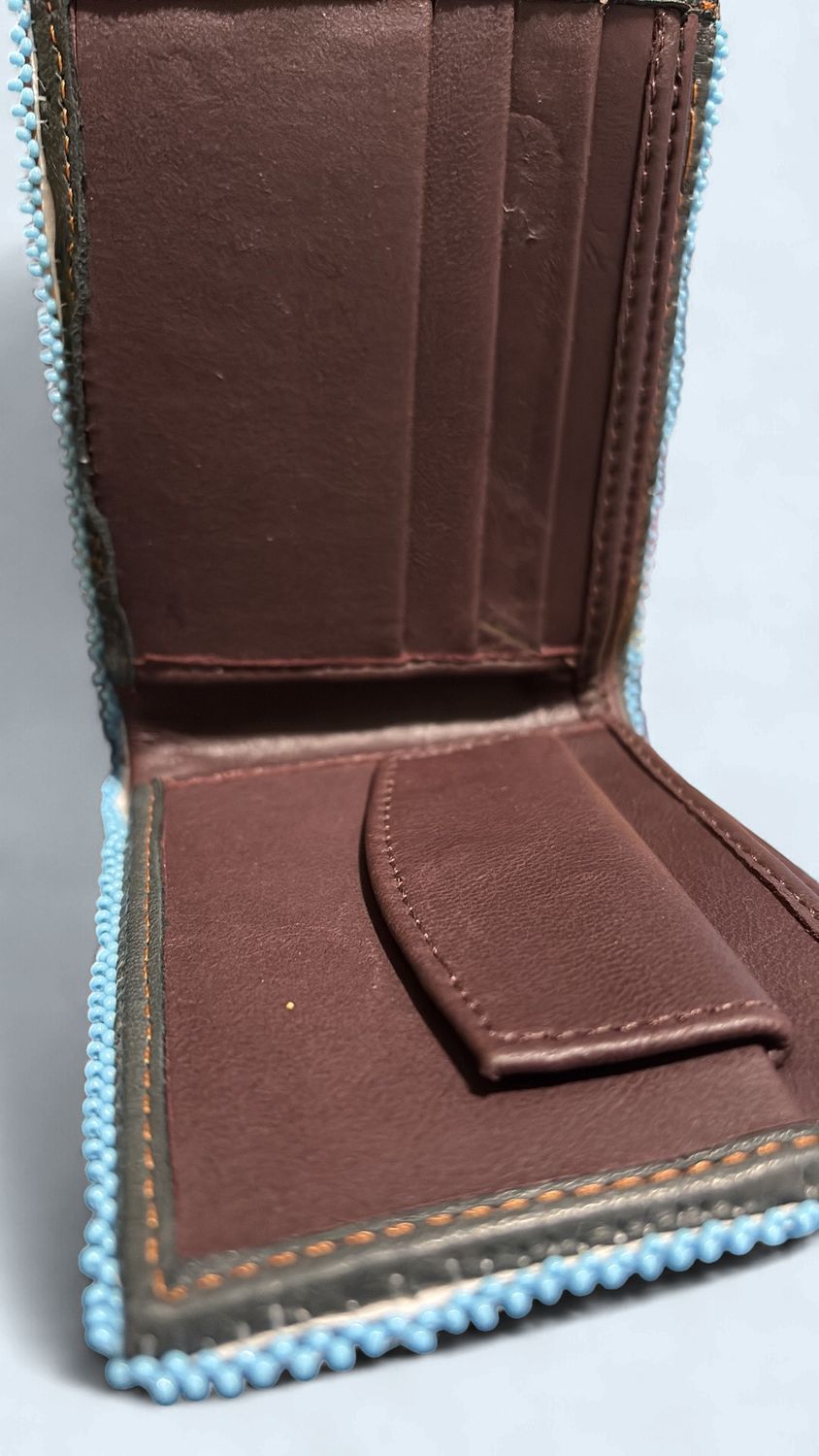 Tribal Blue Beaded Wallet