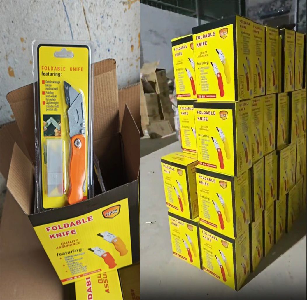 Cuttermesser Teppichmesser  Kartonmesser mit Ersatzklingen 1 Karton =12 Stück