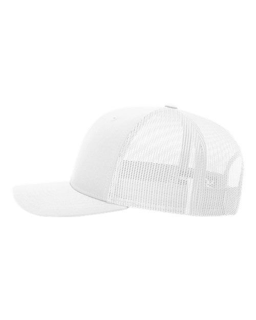 Richardson Snapback Trucker Cap - White w/White Mesh