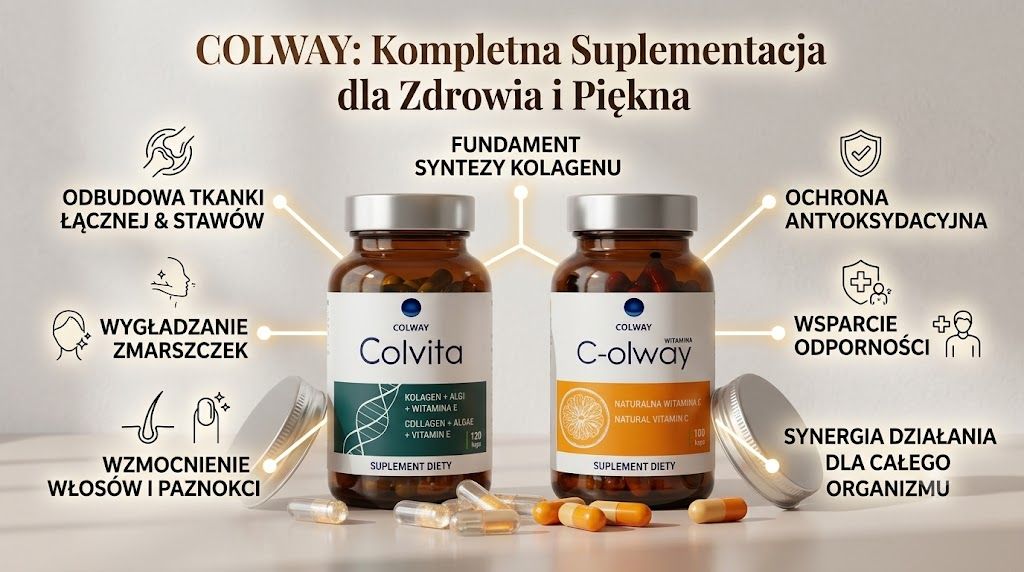 Zestaw Kolagenowy COLWAY nr 2 - COLVITA 120 kps + witamina C - 100 kps
