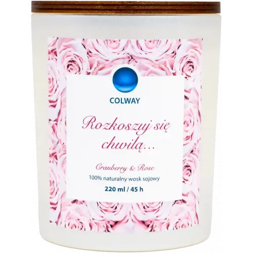 Świeca zapachowa - Cranbery and Rose 220 ml