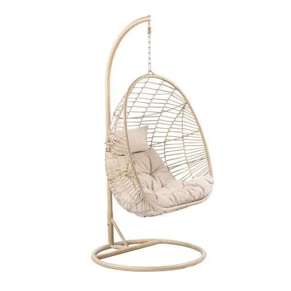 Huśtawka SOLEI naturalna z poduszką 95x95x195 cm