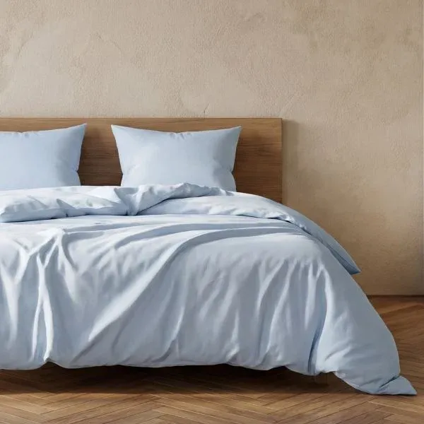 Pościel AVELIA satynowa z domieszką wiskozy niebieska 160x200 + 2*70x80 cm