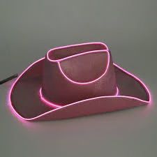 Party Hat Neon Light Up Cowboy Hat Pink