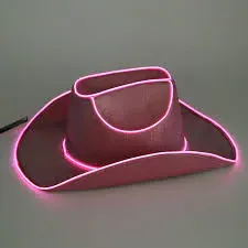 Party Hat Neon Light Up Cowboy Hat Pink