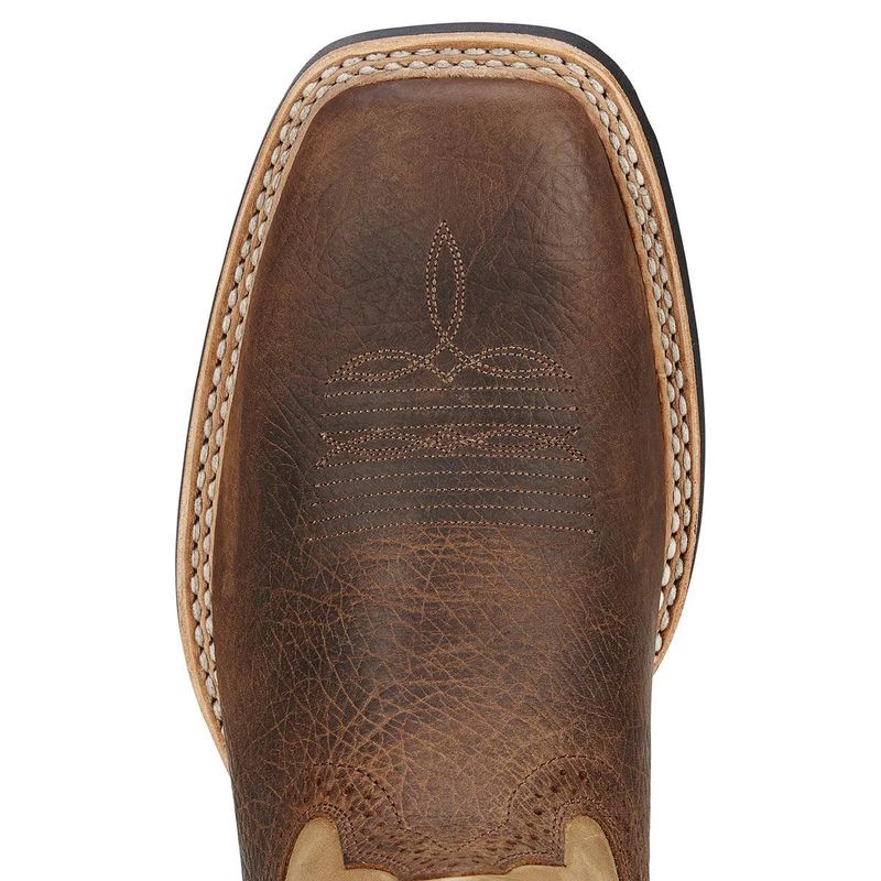 Ariat Mens Quickdraw Tumbled Bark and Beige Boot