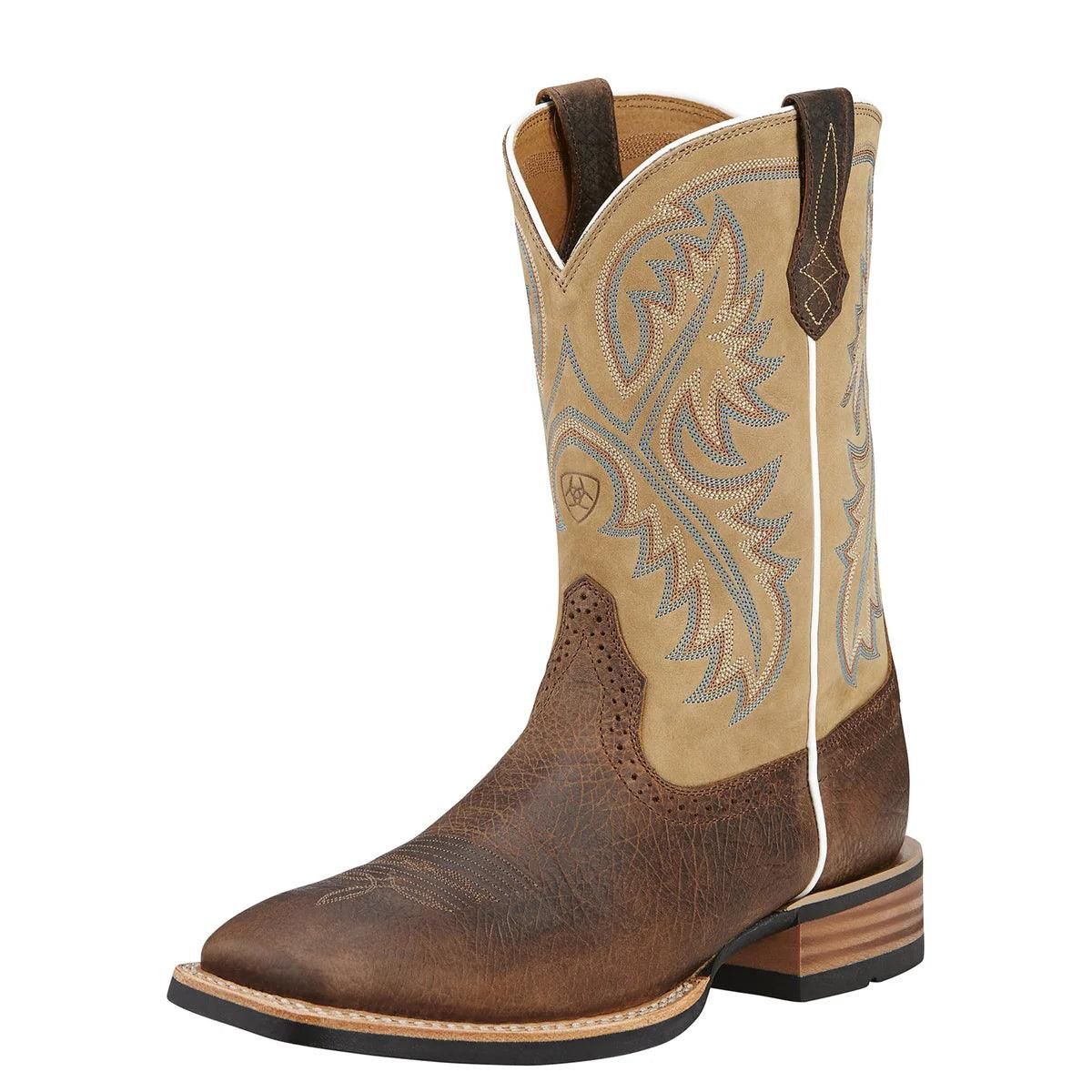 Ariat Mens Quickdraw Tumbled Bark and Beige Boot, Shoe size: 7EE