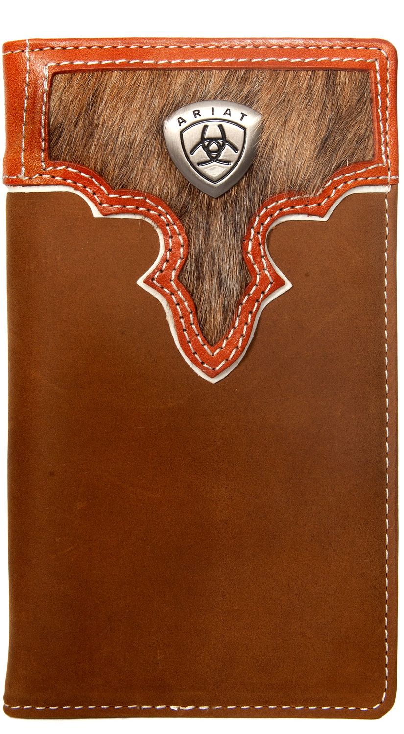 Ariat Rodeo Two Toned Hair Leather Wallet
