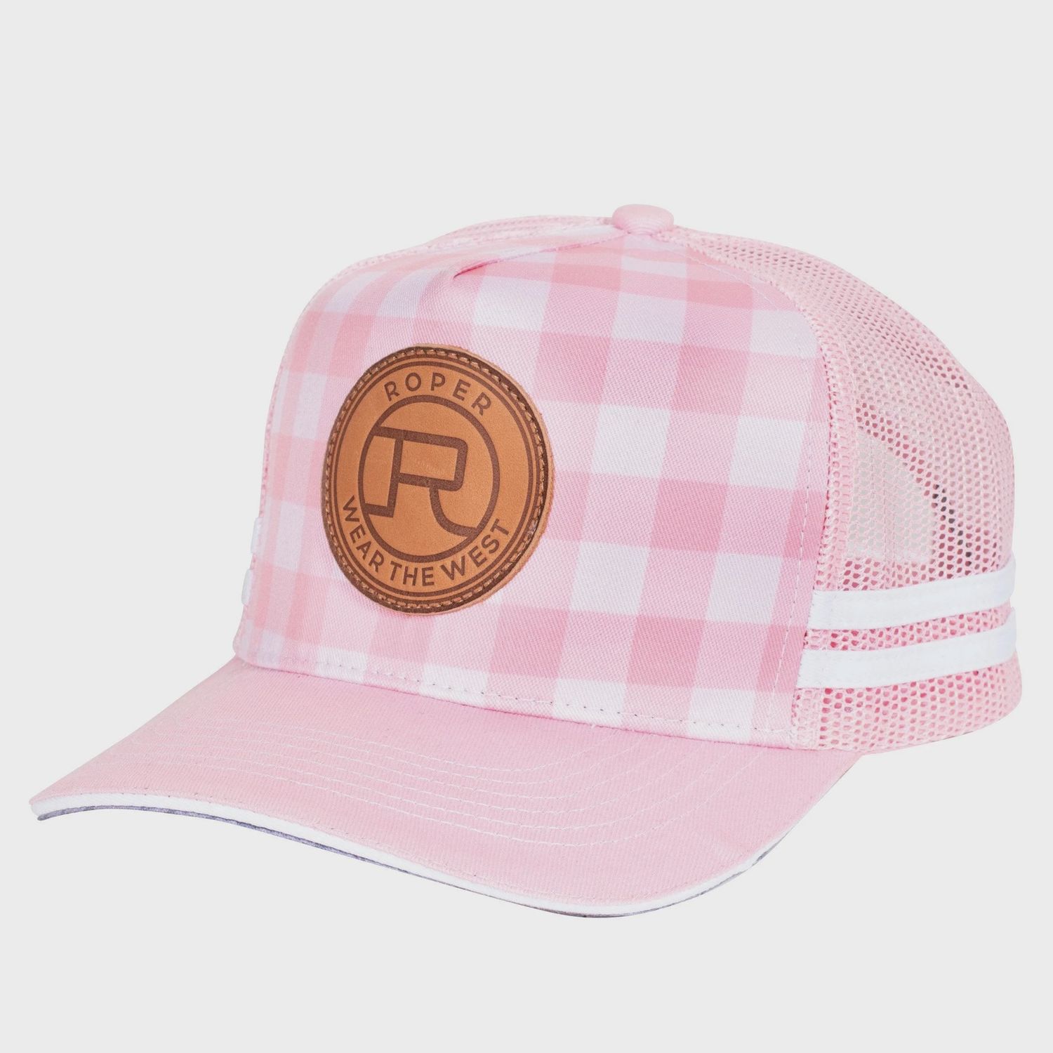 Roper Plaid Light Pink and Pink Trucker Cap