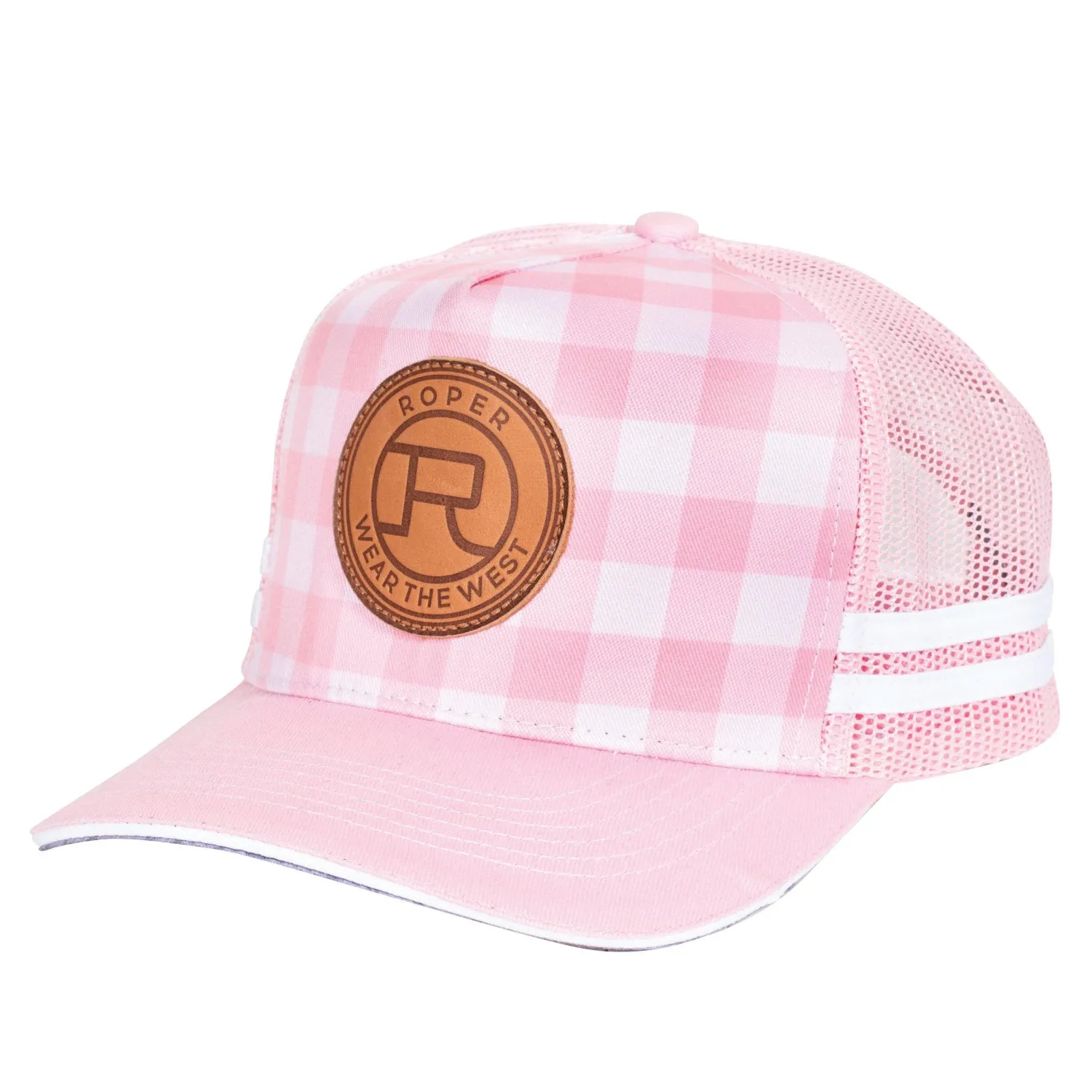 Roper Plaid Light Pink and Pink Trucker Cap