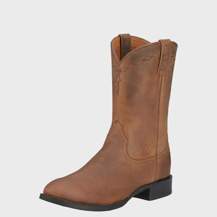Ariat Mens Heritage Roper Distressed Brown Boot, Shoe size: 8EE