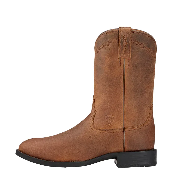 Ariat Mens Heritage Roper Distressed Brown Boot