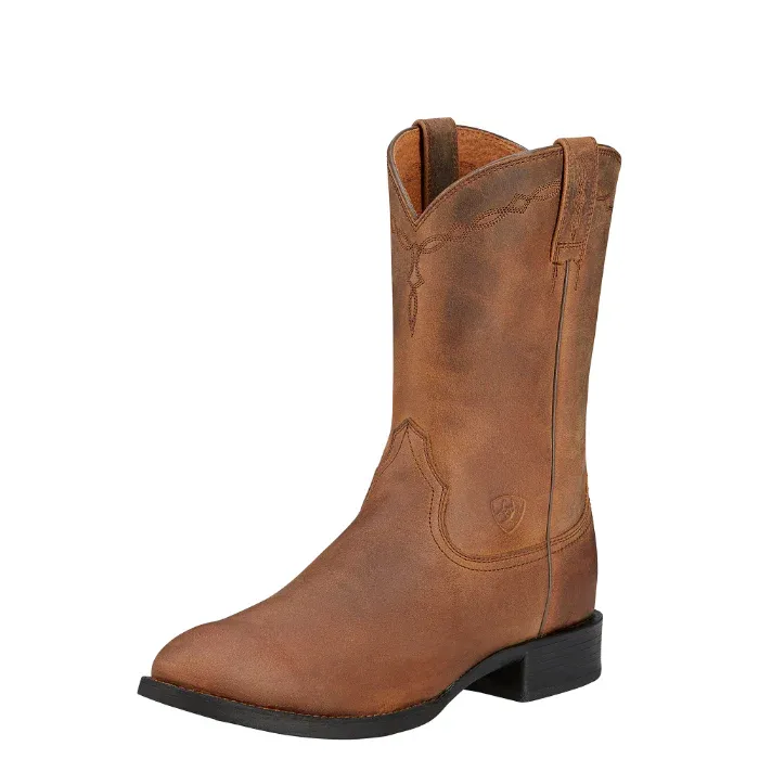 Ariat Mens Heritage Roper Distressed Brown Boot, Shoe size: 8EE